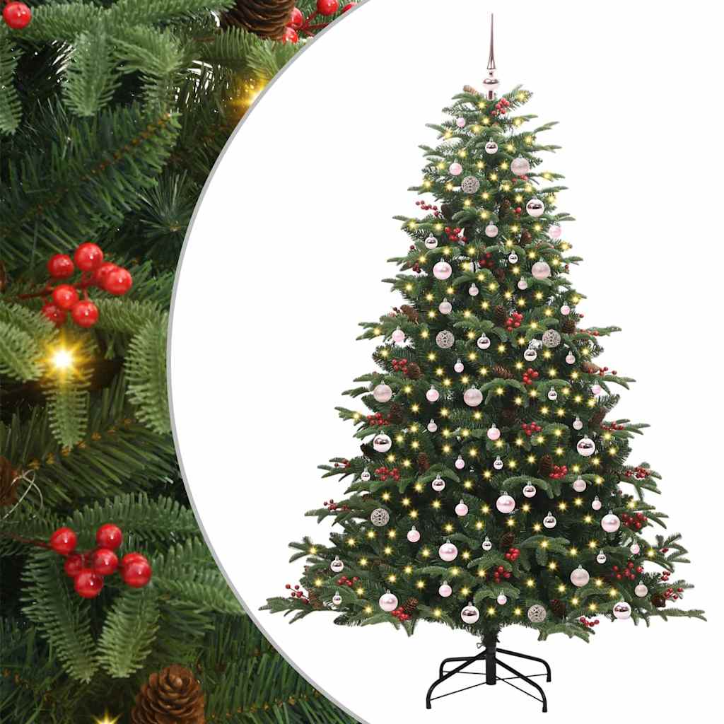 vidaXL Árbol de Navidad artificial Verde 240 cm PVC, Metal y Plástico Multicolor