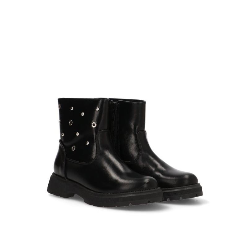 Botin Motero Chelsea Etika - Niña - Suela Plana - Modelo 10622 - Color Negro