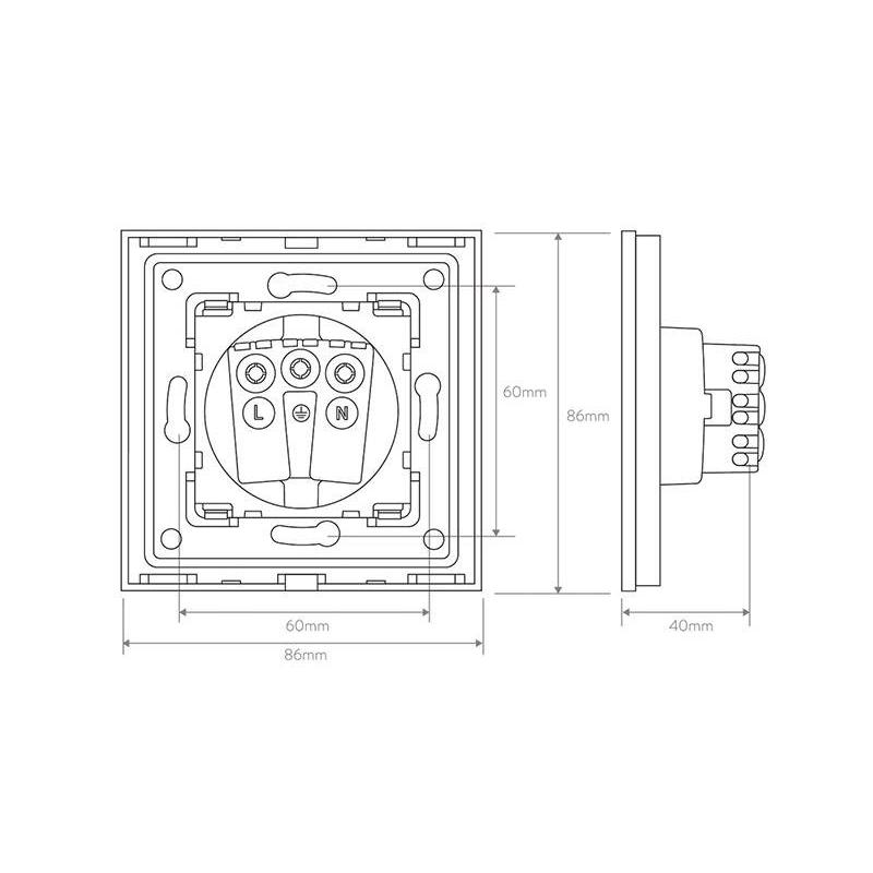 LEDBOX Base Enchufe EU tipo SCHUKO 16A + cargador rápido USB A+A KOOB, blanco. Sistemas de control, Mecanismos KOOB