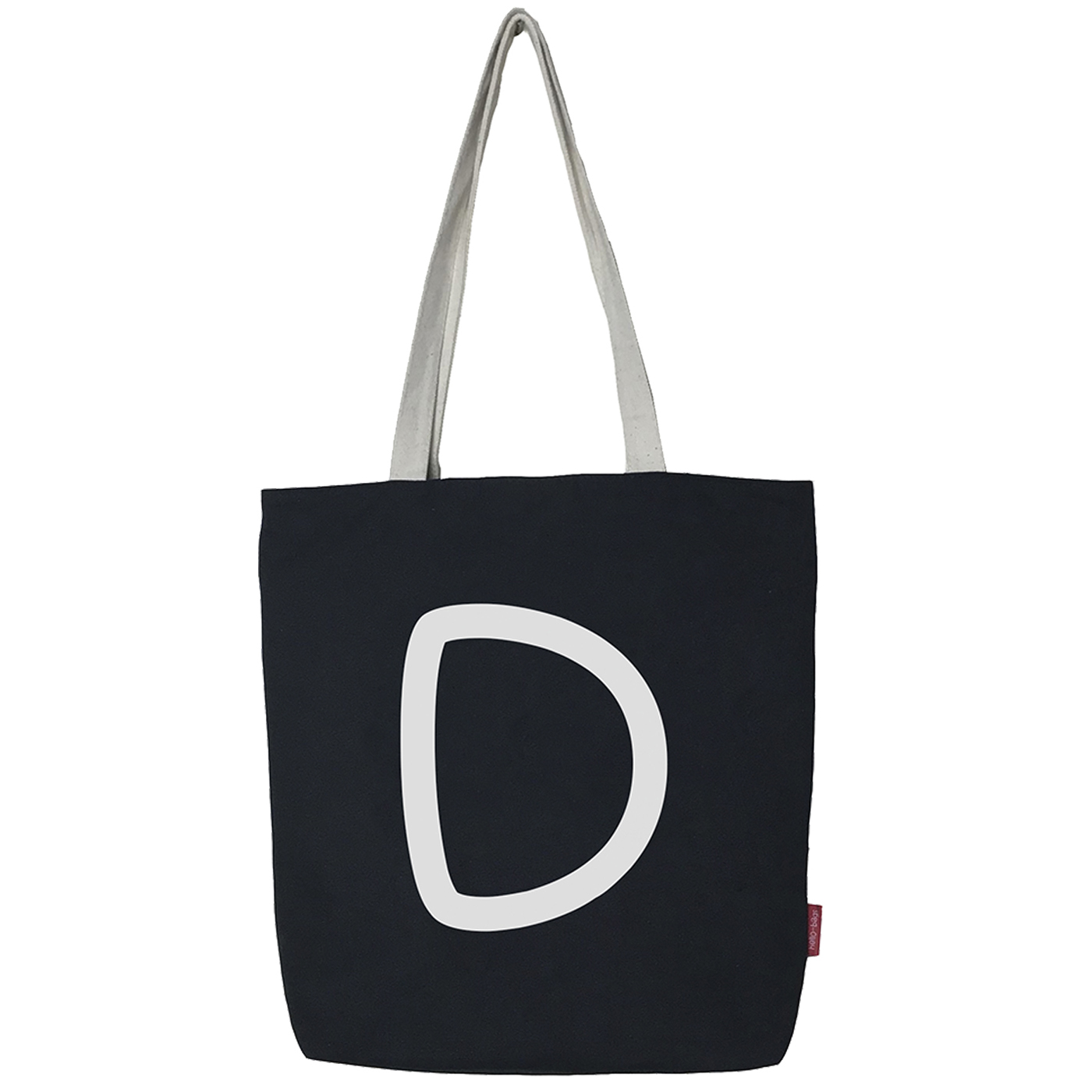 Hello-Bags. Bolso tote bag con cremallera, forro y bolsillo interior. Exterior: Algodón 100%. Incluye sobre kraft de regalo. Modelo D. Color: Crudo / Negro. Medidas: 37x38 cm.