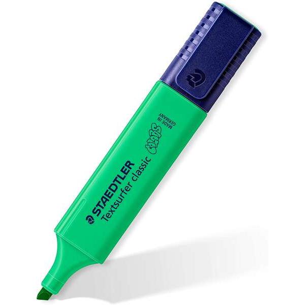 Staedtler textsurfer classic 364 rotulador marcador fluorescente - punta biselada - trazo entre 1mm-5mm - tinta con base de agua - color verde palido (10 uds)