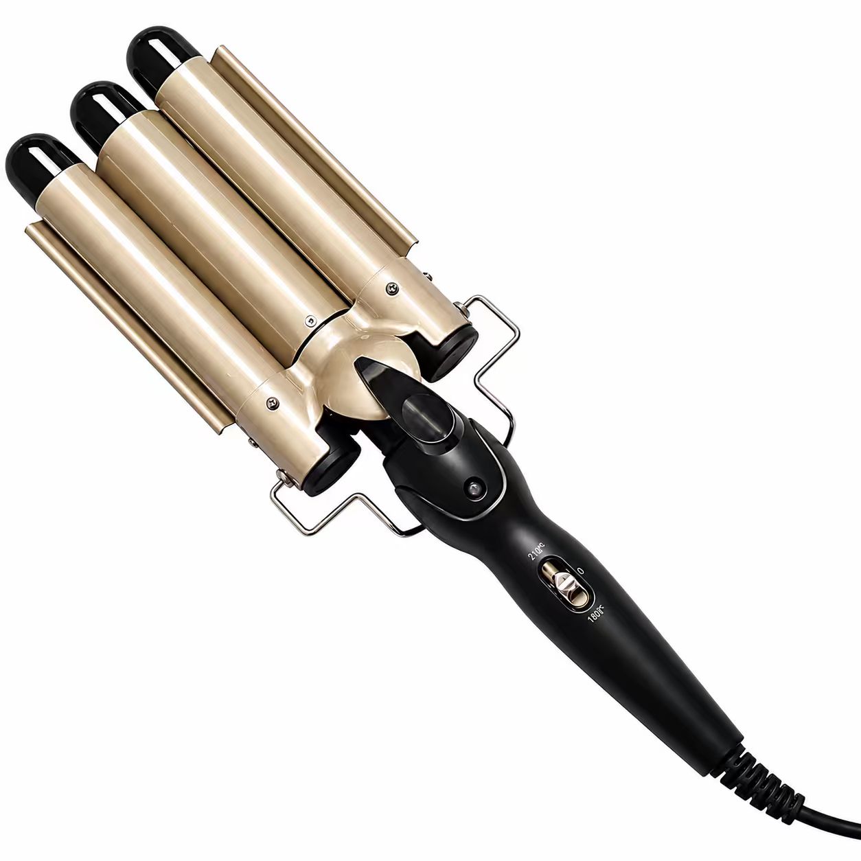 Rizador de Pelo Triple Barril Profesional, Ondulador de Pelo con Cerámica de Turmalina, Tenacilla para Ondas Grandes, Calentamiento Rápido, 3 Colores