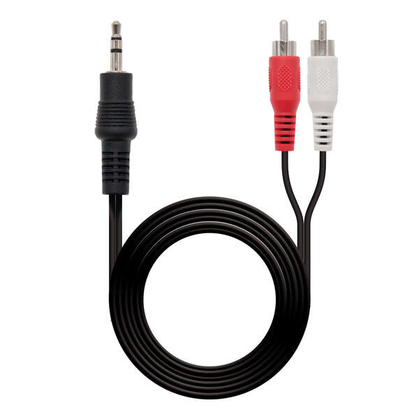 Nanocable cable audio estereo jack 3.5mm macho a 2x rca macho 3m - color negro