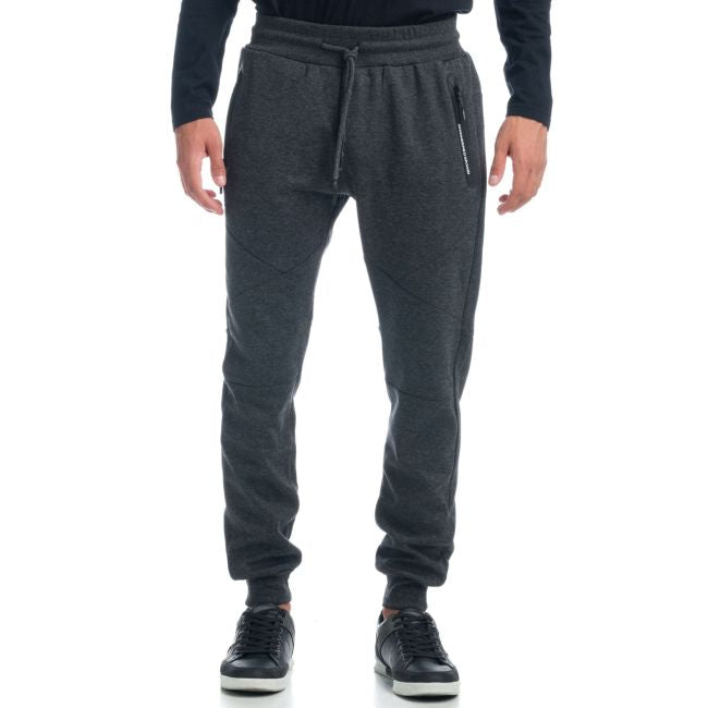 Koroshi - Pantalón jogger para hombre Koroshi Pantalón Jogger Hombre Interlock, ajustado con bajo elástico en canalé, acabado vigoré (jaspeado), ideal para entrenamiento o look athleisure casual