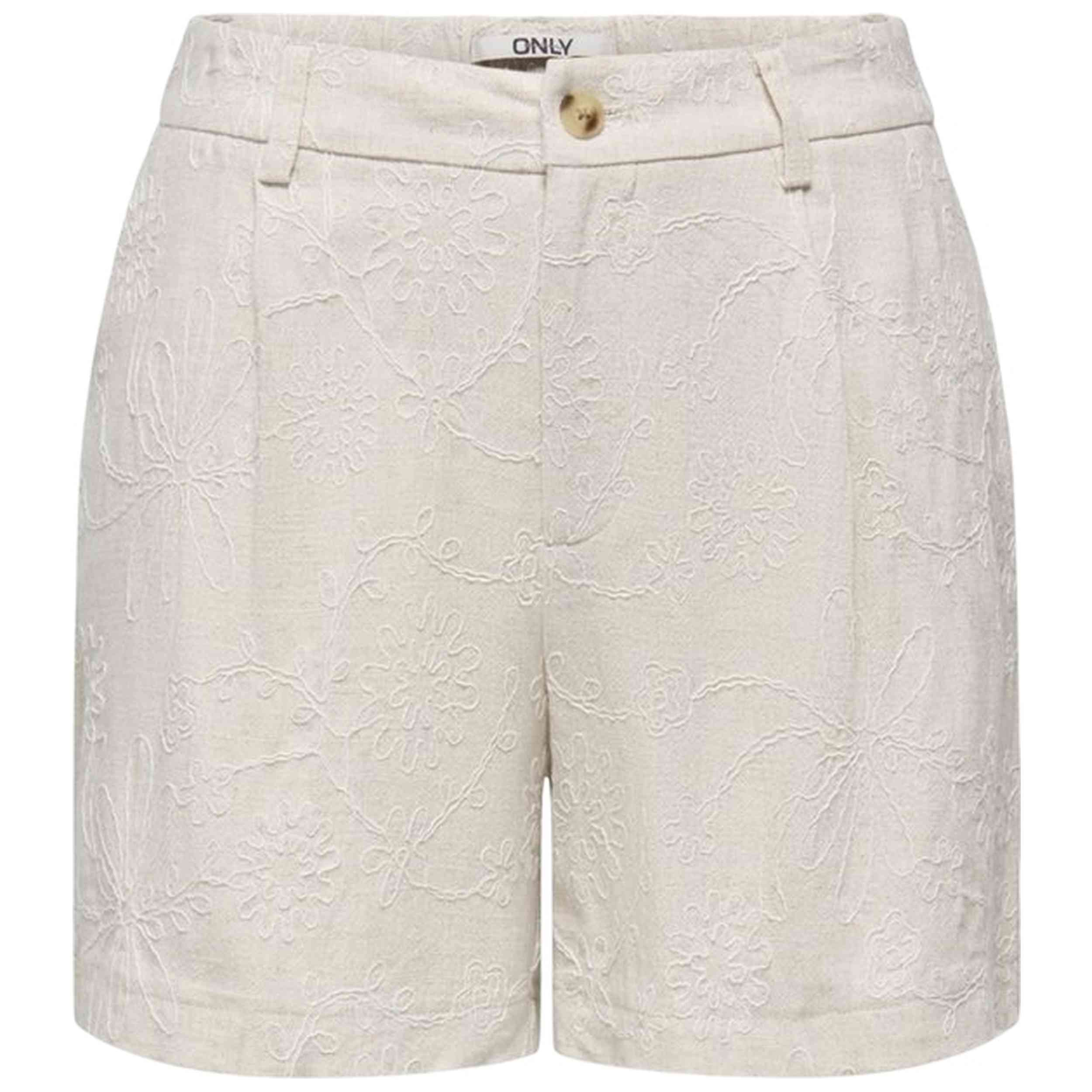 Short Only modelo Onlsiesta Hw Linen Blemb Shorts en color Beig