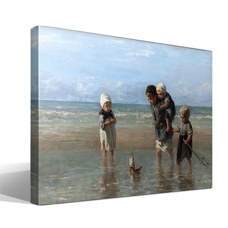 Cuadro Canvas Niños del Mar de Jozef Israëls - Alta Resolución - Lienzo 100% Algodón - Bastidor Reforzado - Calidad Superior