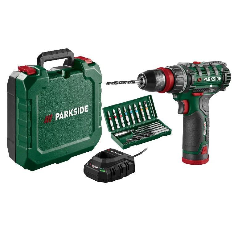 Parkside - Atornilladora taladradora recargable 12 V PARKSIDE X 12 V Team con batería de litio 2,0 Ah, 35 Nm y 19 niveles de par para madera, metal y plástico