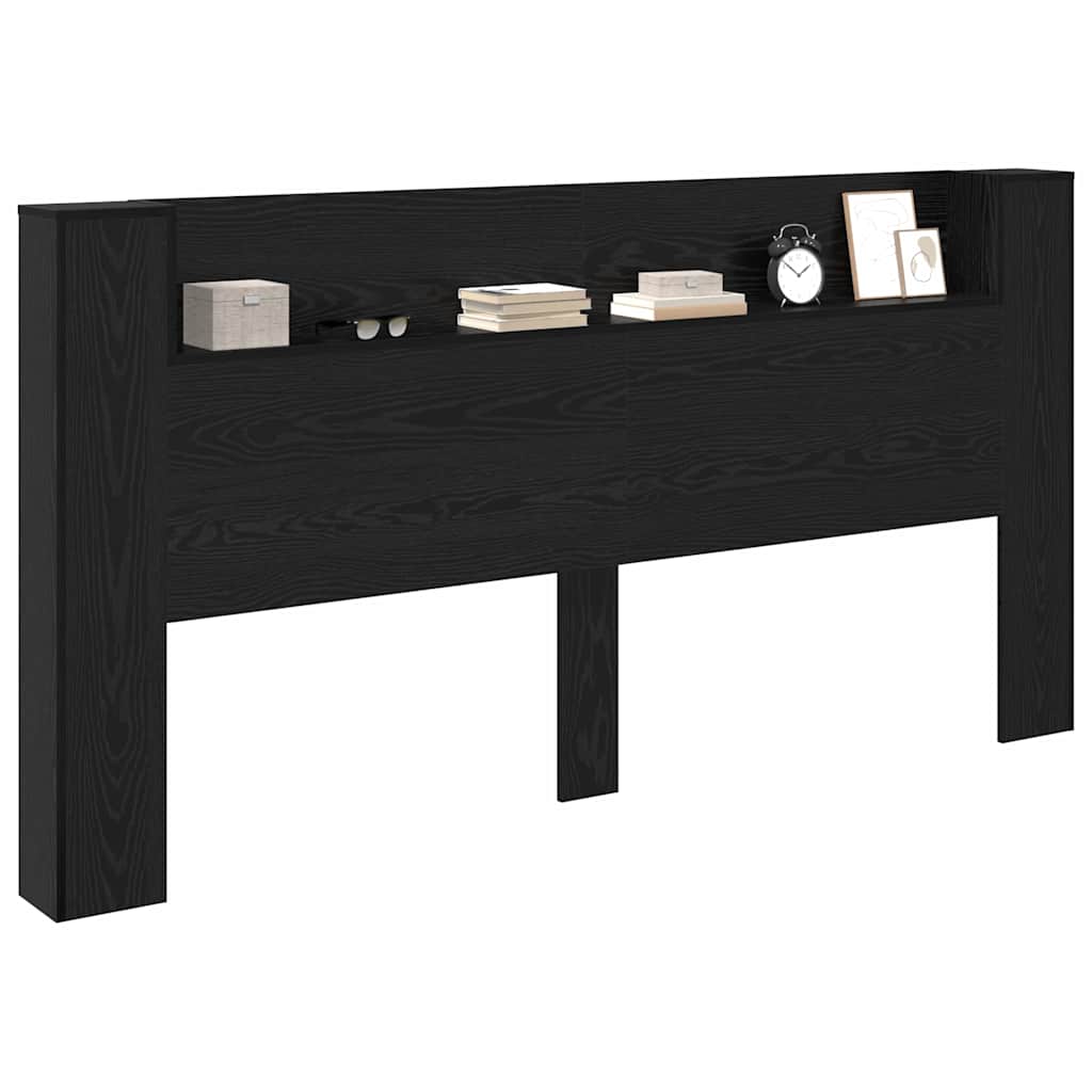 vidaXL Cabecero Roble Negro 200 x 15 x 103,5 cm Madera de ingeniería
