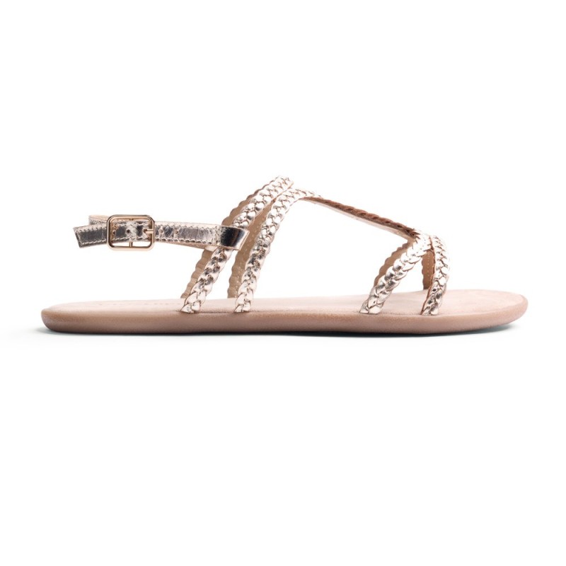 GIOSEPPO 79214 PLATIN  38957 26V SANDALIA BAREFOOT TIRAS TRENZA PLATINO