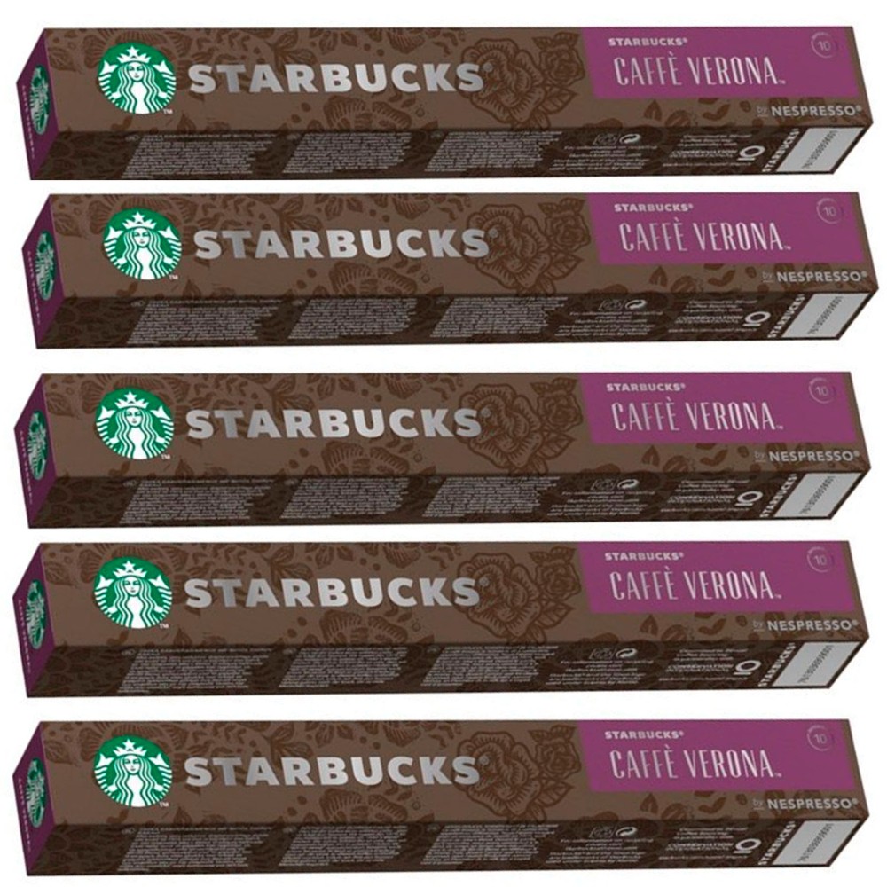 Nestlé Café Verona Nespresso Starbucks 50 Cápsulas - Calidad Starbucks en Casa - Café Italiano Auténtico