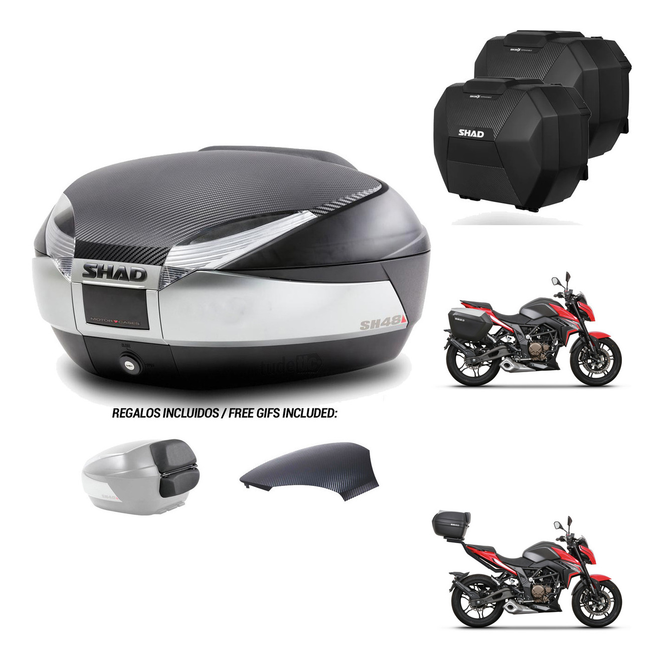 Maletas Sh38x Carbon + Herraje Baul + He KIT-575789
