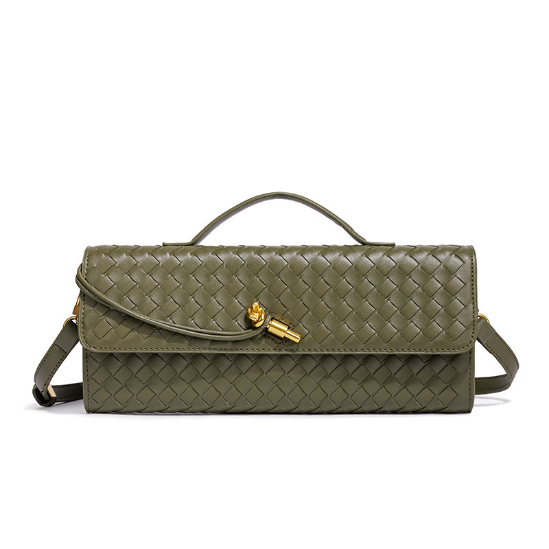 Bolsos de mano tejidos para mujer, bolso cruzado de hombro de piel sintética para noche, bolso bandolera de mano para formal, boda, fiesta