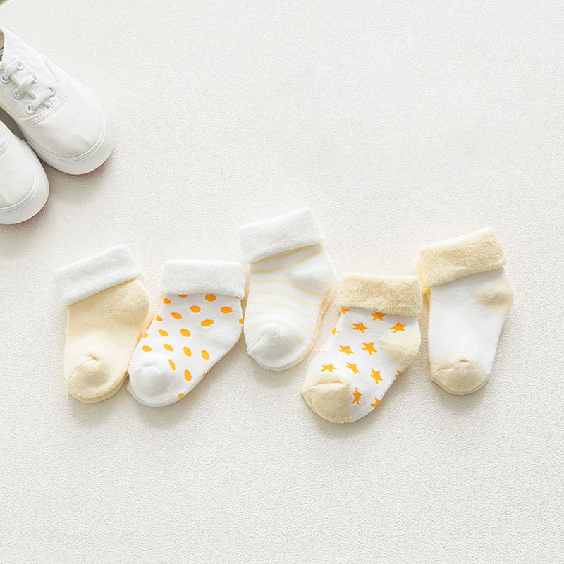 TK Calcetines De Algodón Grueso Para Recién Nacidos 5 Pares Diseño De Dibujos Animados Cómodos Y Calientes Para Niños Y Niñas
