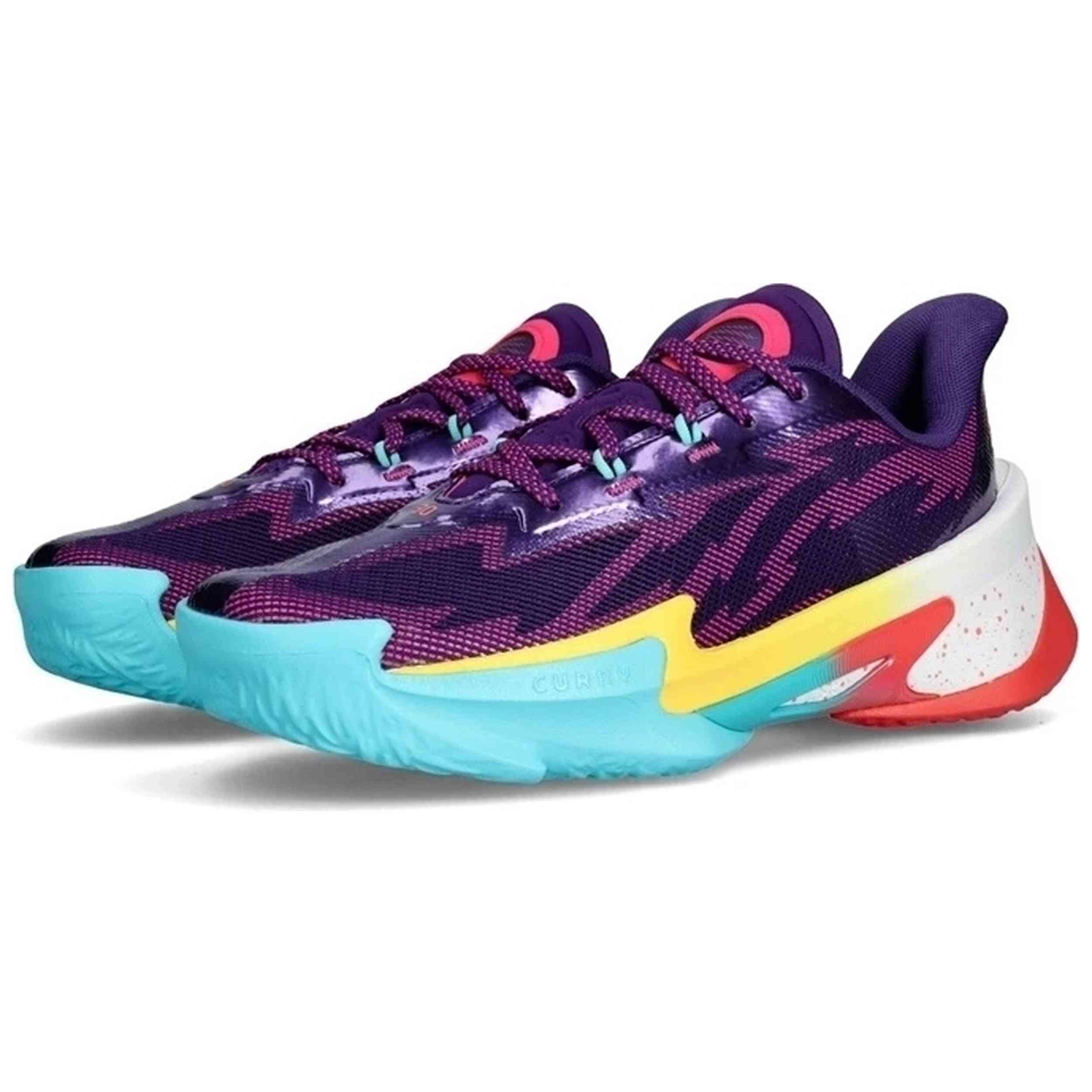 Zapatillas De Baloncesto Under Armour modelo CURRY Series 7 "Curry World Tour" para hombre y mujer en color Morado