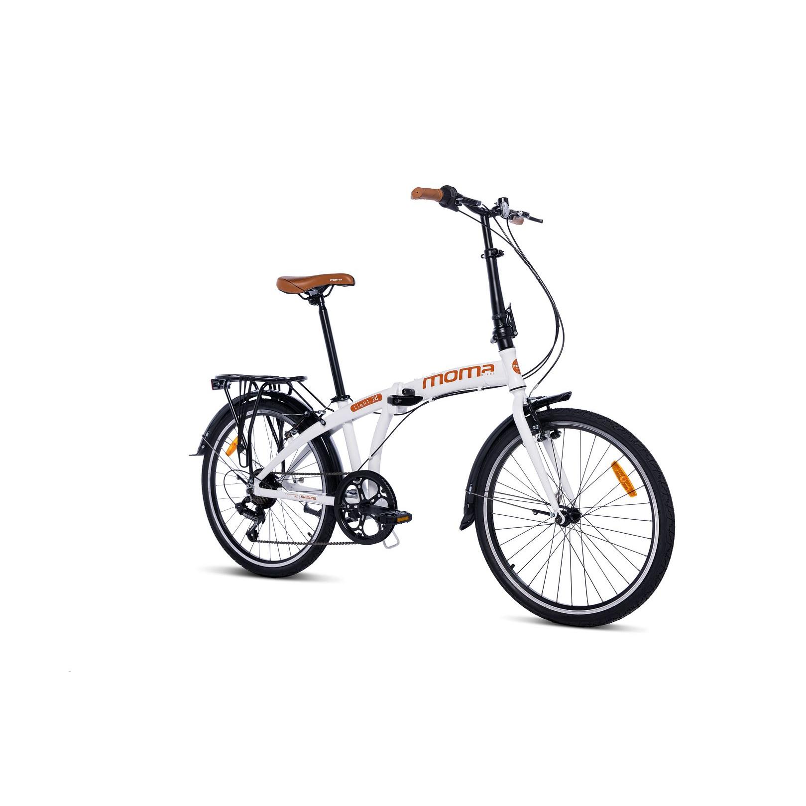 Moma Bikes - Vélo de Ville Pliant 24"- Cadre Alu - SHIMANO 7 Vitesses - Selle Comfort - Blanc