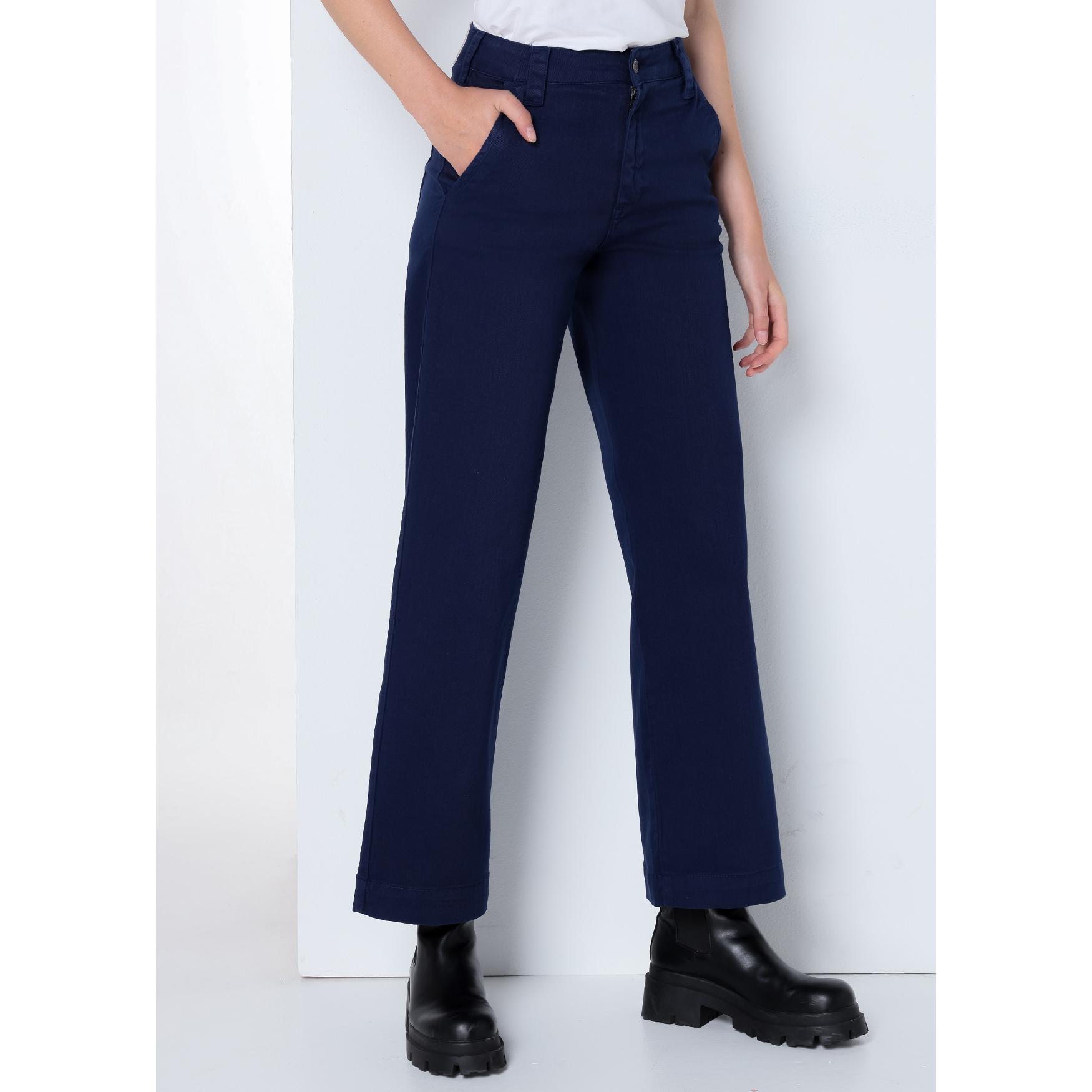 CIMARRON - OLIVIA LILOU - Pantalon chino - Cintura Media -Recto Ancho- Tiro largo- Tallaje en Pulgadas