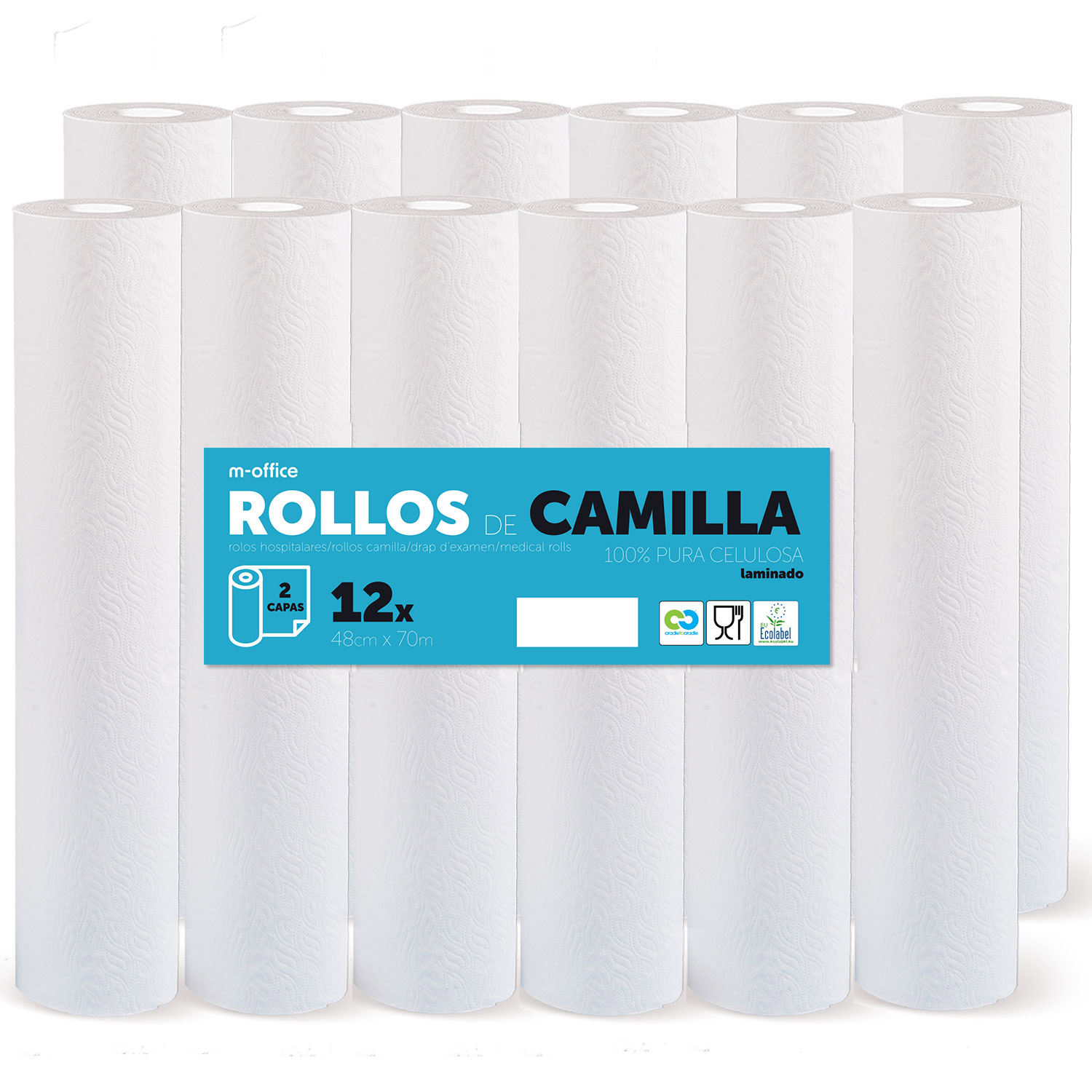 Rollo para Camilla, Rollo Papel para Camilla de Procedimientos Médicos, Masaje, Tratamientos de Belleza y Spa, Papel para Camilla de Estética y Masaje (48 cm x 70m LAMINADO VIRGEN ,1 und.)