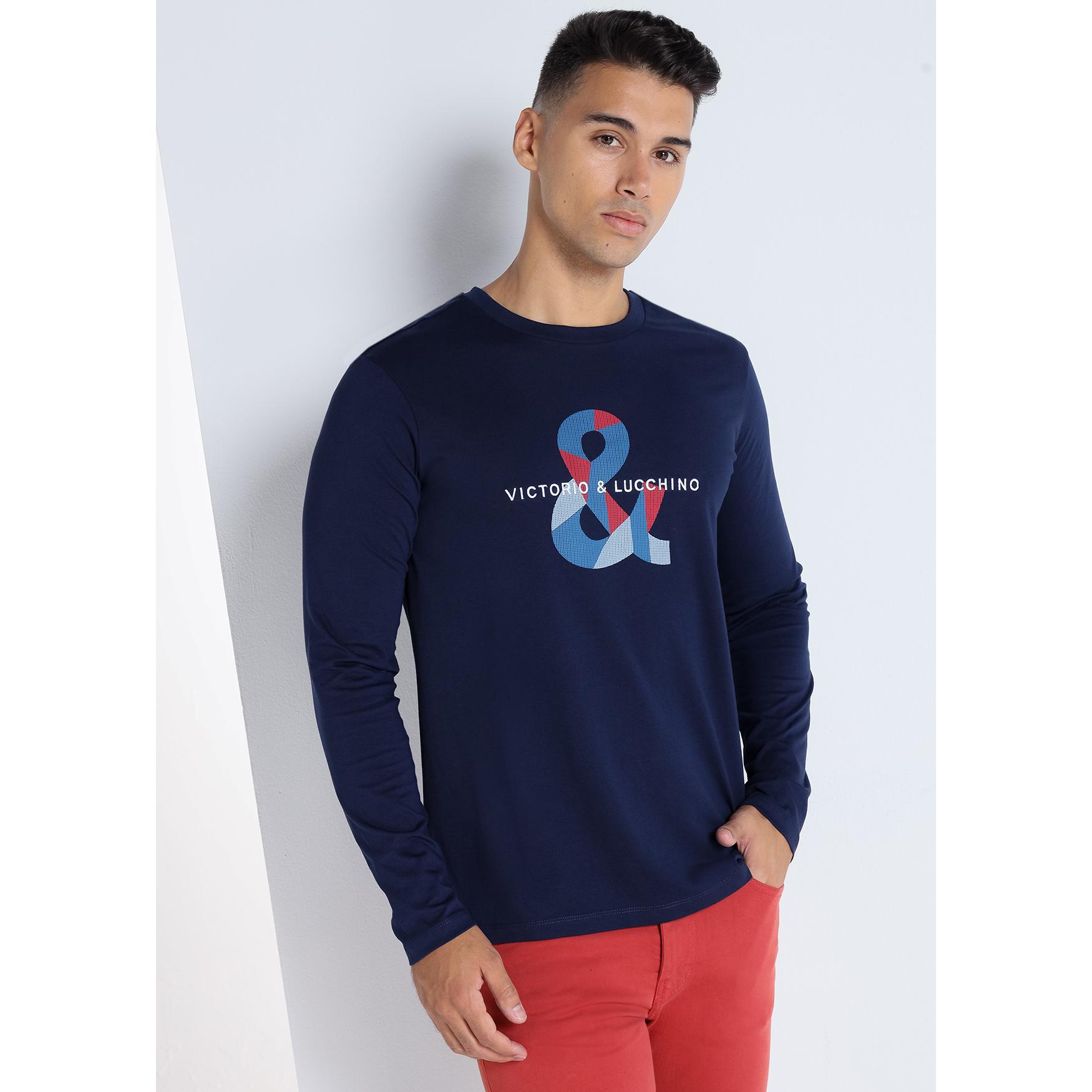 Victorio & Lucchino - Camiseta basica manga larga con logo