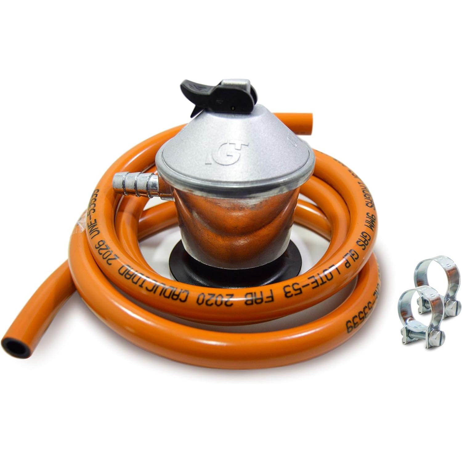 Kit Regulador Gas Butano + Goma 1.5m + Abrazaderas