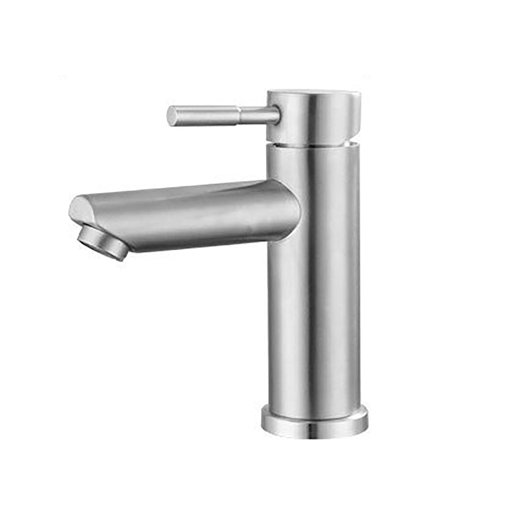 TK Grifo de Baño Clásico, Mezclador Monomando Lavabo, Grifo de Lavabo para Agua Fría y Caliente, Maple Inoxidizable
