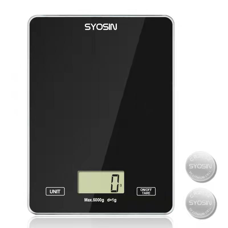 Peso para Cocina, Báscula Digital de Cocina con Pantalla LCD, Peso Eléctrica para Comida, Balanza Cristal Templado Hornear, Alimentos, Reposteleria, etc 5 kg