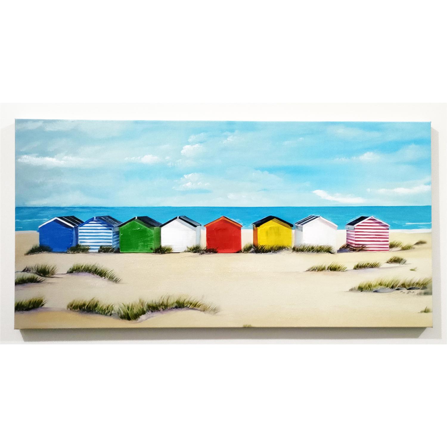 Factory Cuadros Cuadro Lienzo Pintura Original Paisaje Playa 100x50cm - Decoración Salón