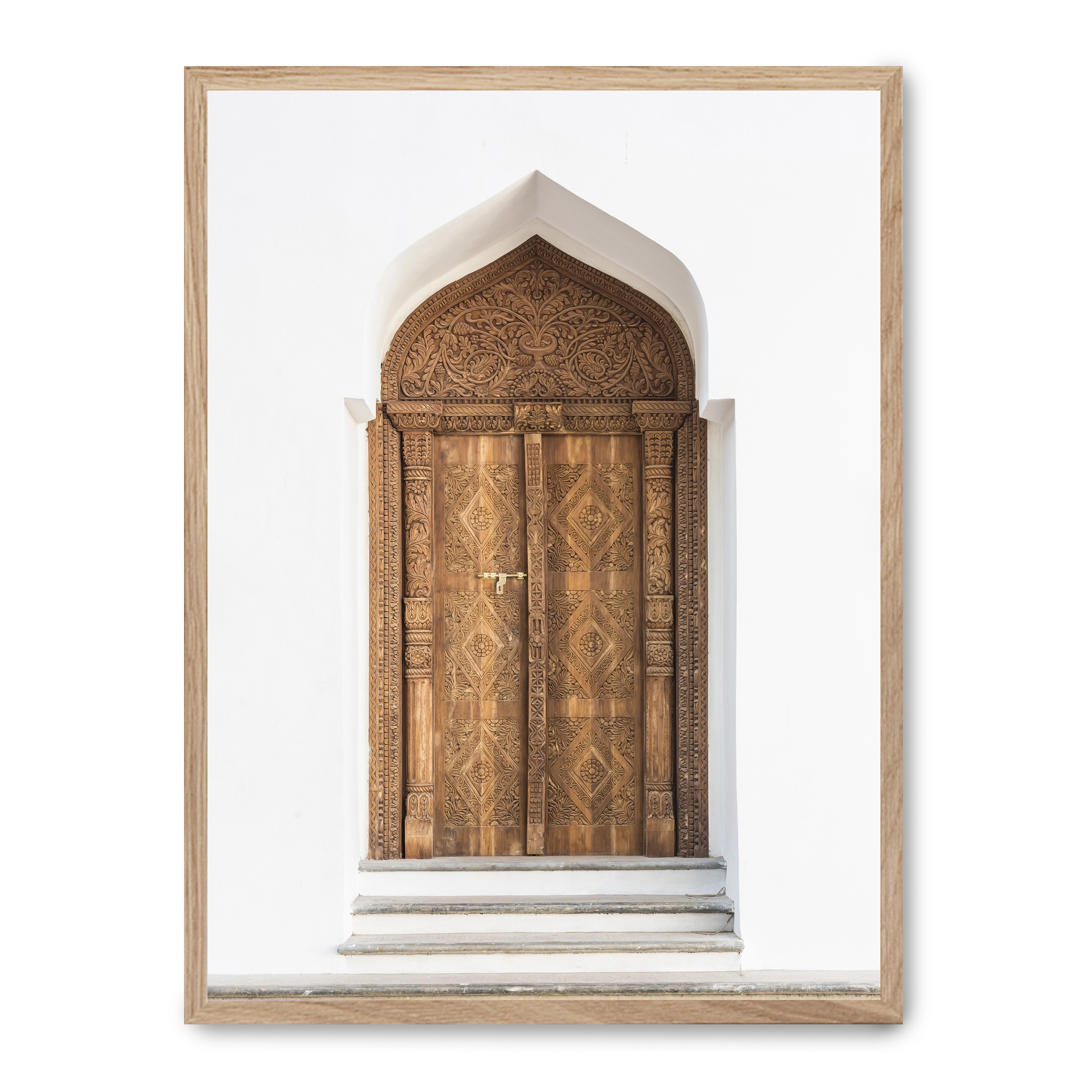 Lámina con marco negro DOOR TO HEAVEN 21x30 cm, Póster impreso en papel de primera calidad de 180gr, montado sobre marco de madera MDF acabado en negro., Arquitectura