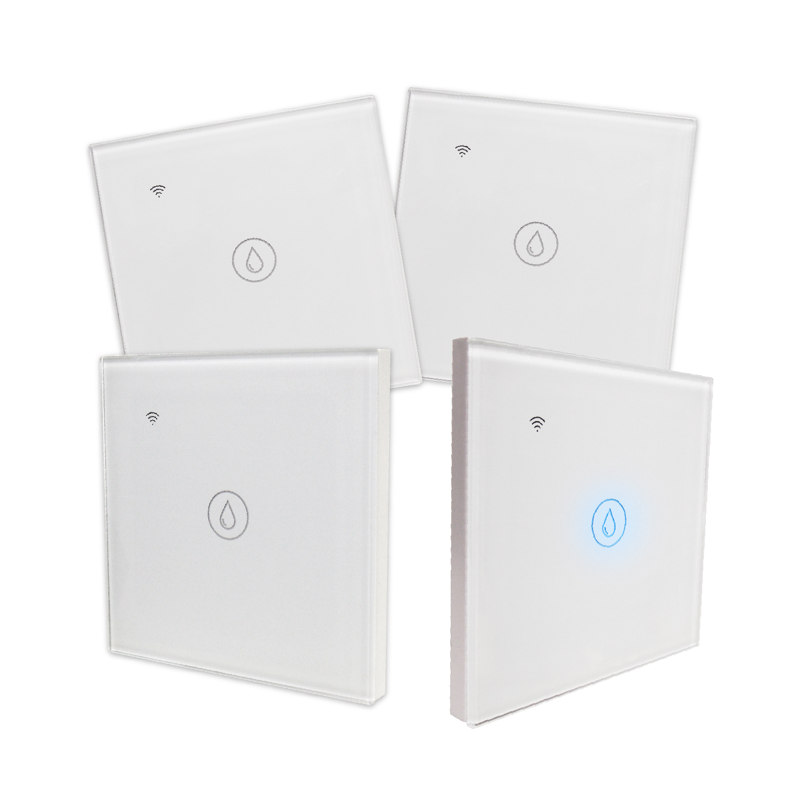 LED ATOMANT Interruptor Inteligente WiFi de Cristal para Caldera/Calentador de Agua. Control con la app Smart Life/Tuya, compatible con Alexa y Google Home. Fácil instalación, diseño elegante, táctil, ideal para hogares.