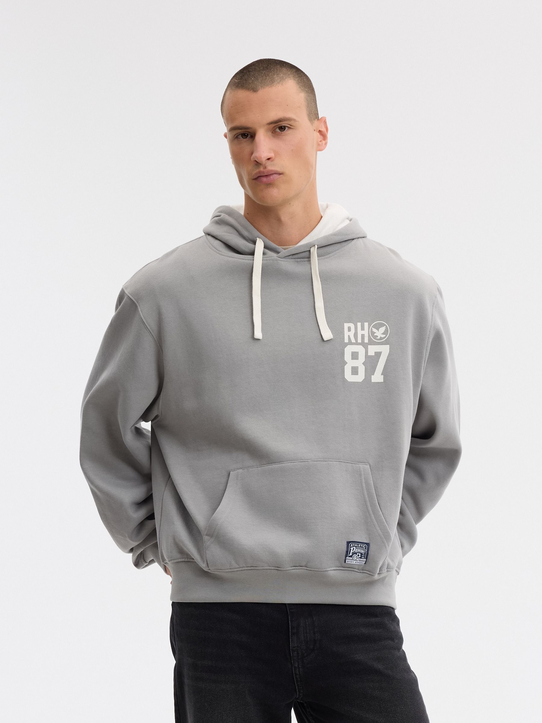 Sudadera con capucha y estampado de texto INSIDE