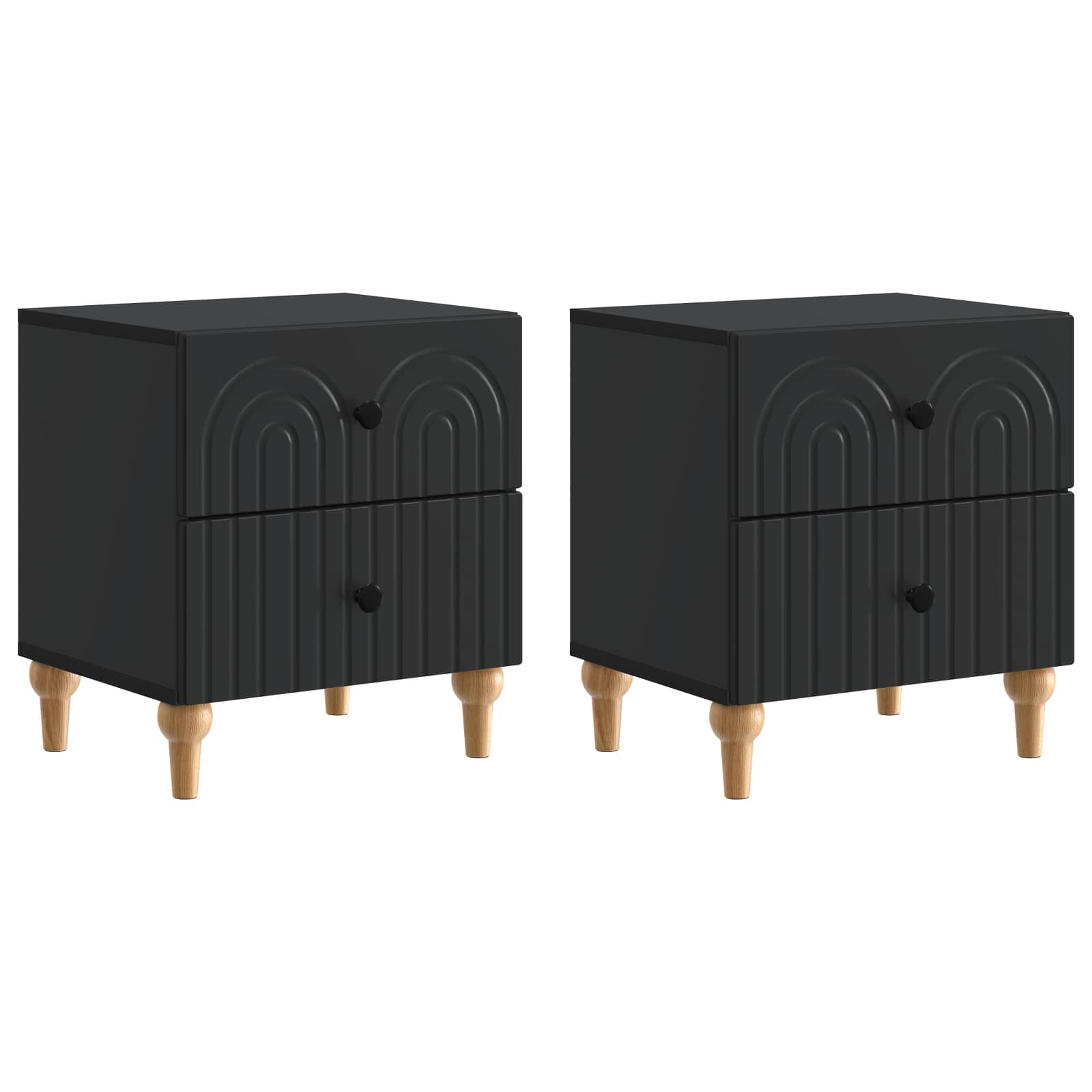vidaXL Armario de Noche 2 uds. 43 x 34,5 x 48 cm Madera de ingeniería Multicolor