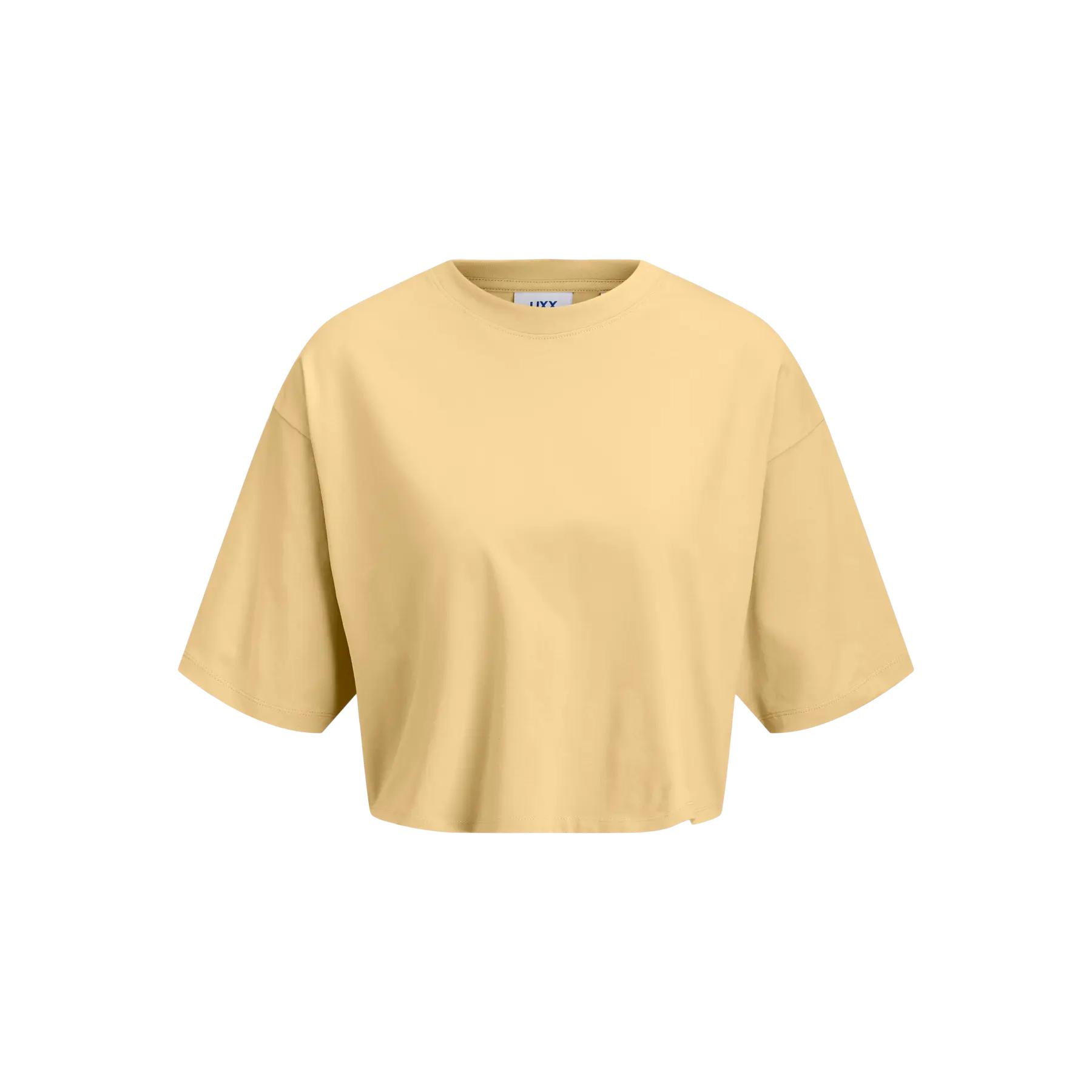 JJXX - Camiseta top de mujer en tejido suave y ligero, corte cropped y estilo oversize para outfits versátiles con jeans, shorts o faldas, perfecta para uso diario