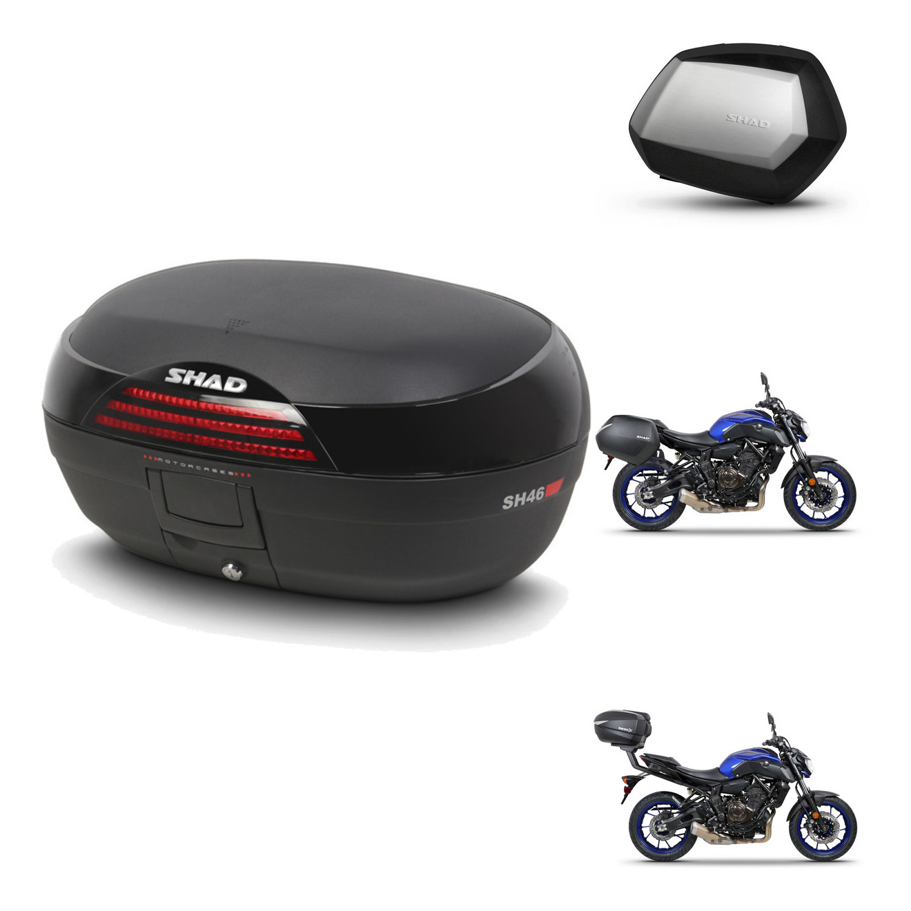 Maletas Laterales + Baul Trasero + Herraje 3P + Herraje Montaje Sh46 Sh 46 New Model Sc Sh35 Premium KIT-266596