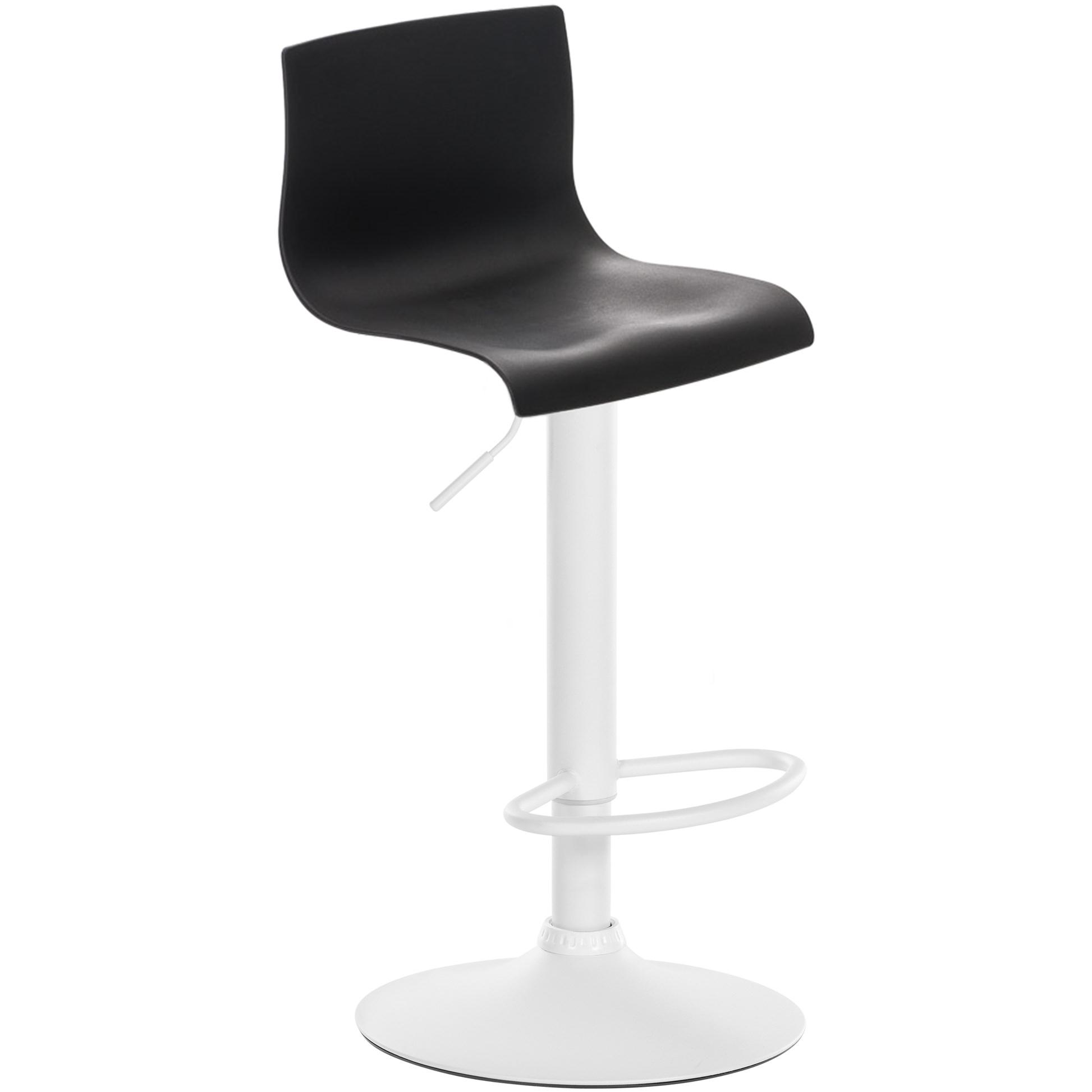Taburete de bar Hover Negro,Metal blanco mate
