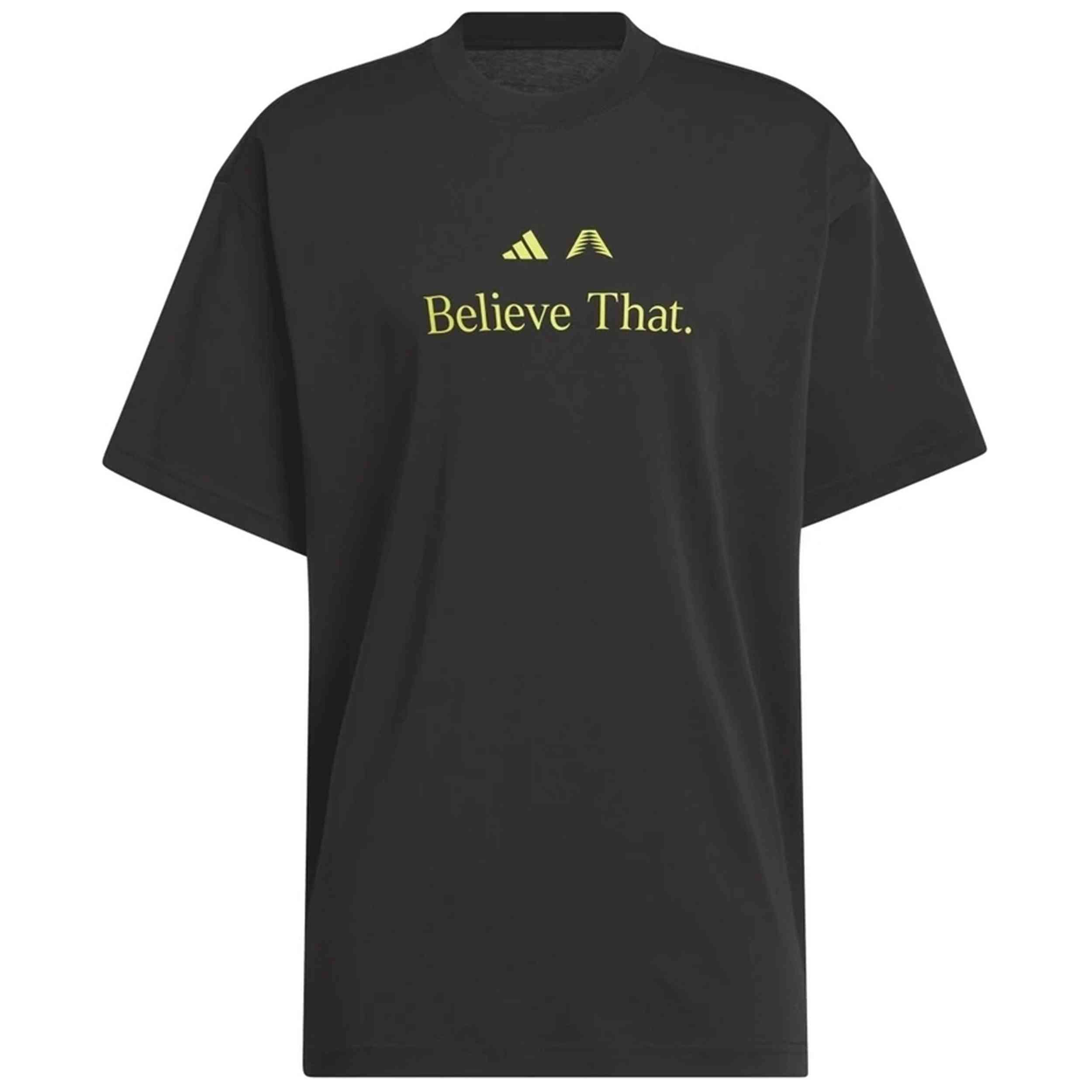 Camiseta De Manga Corta Adidas modelo Adidas Basketball Anthony Edwards Believe That T-Shirt "Black/Preloved Lime" para Hombre en color Negro