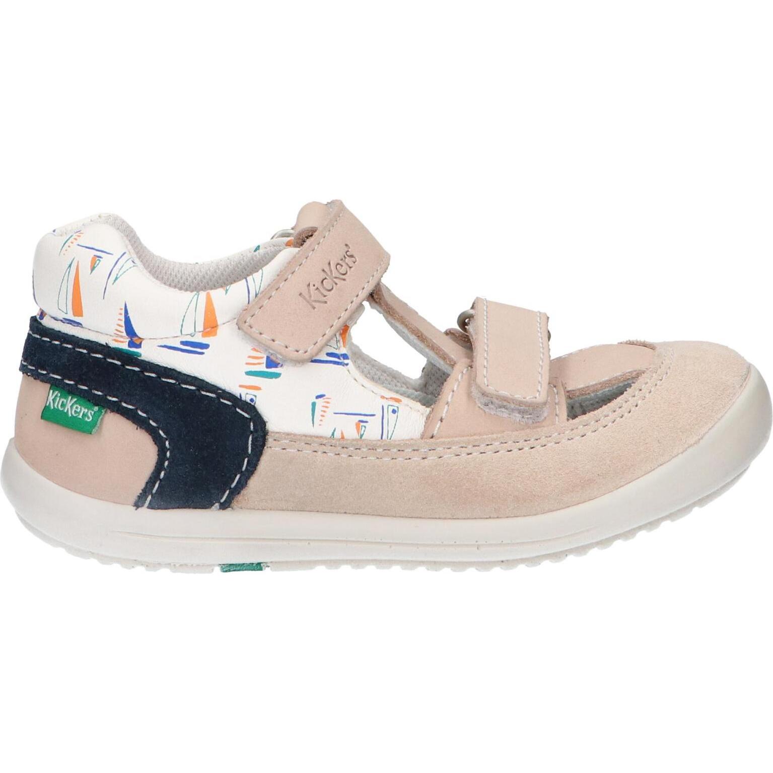 Kickers girl and boy shoes 692397 -10 kid 31 blanc casse ble