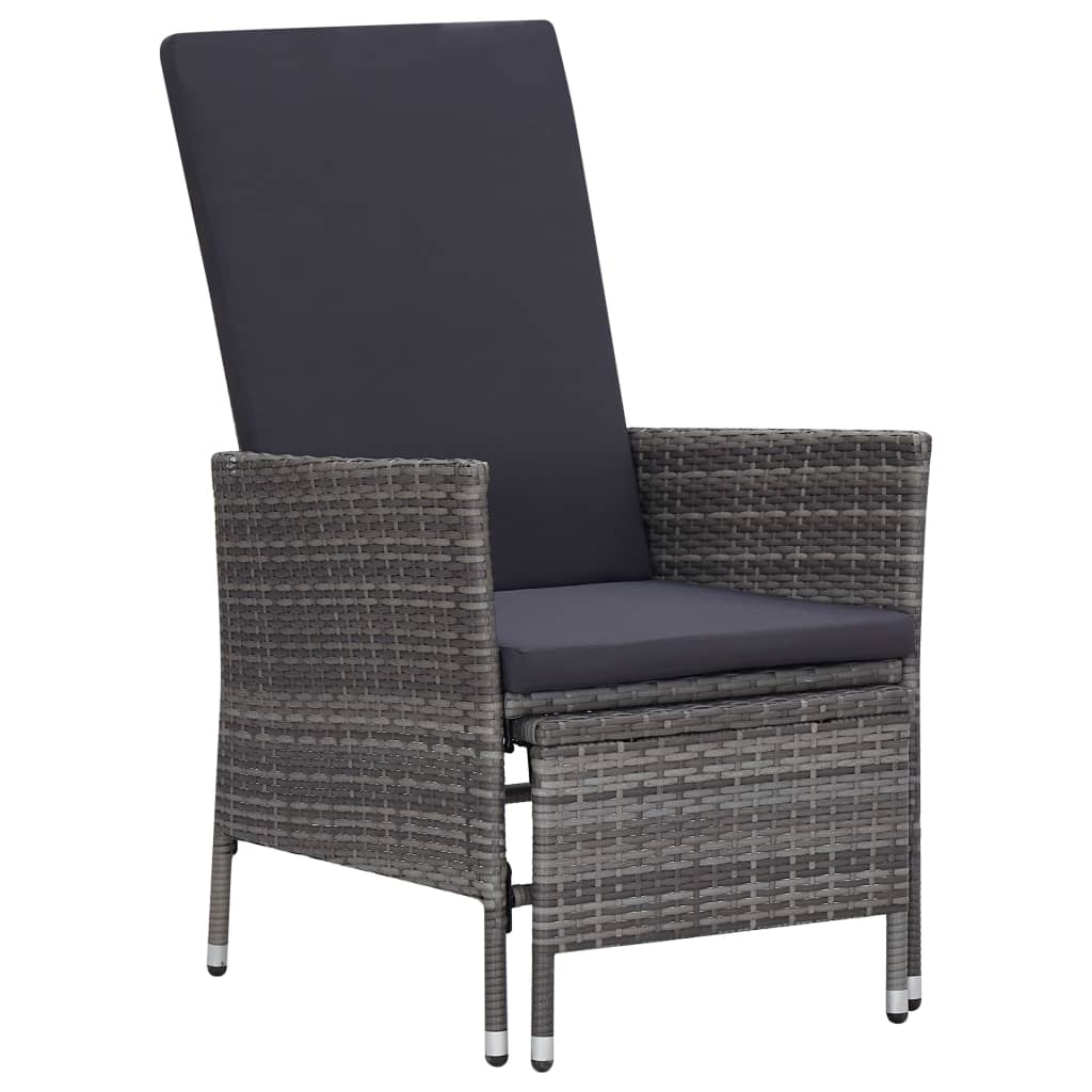 vidaXL Sillón reclinable de jardín con cojines ratán sintético