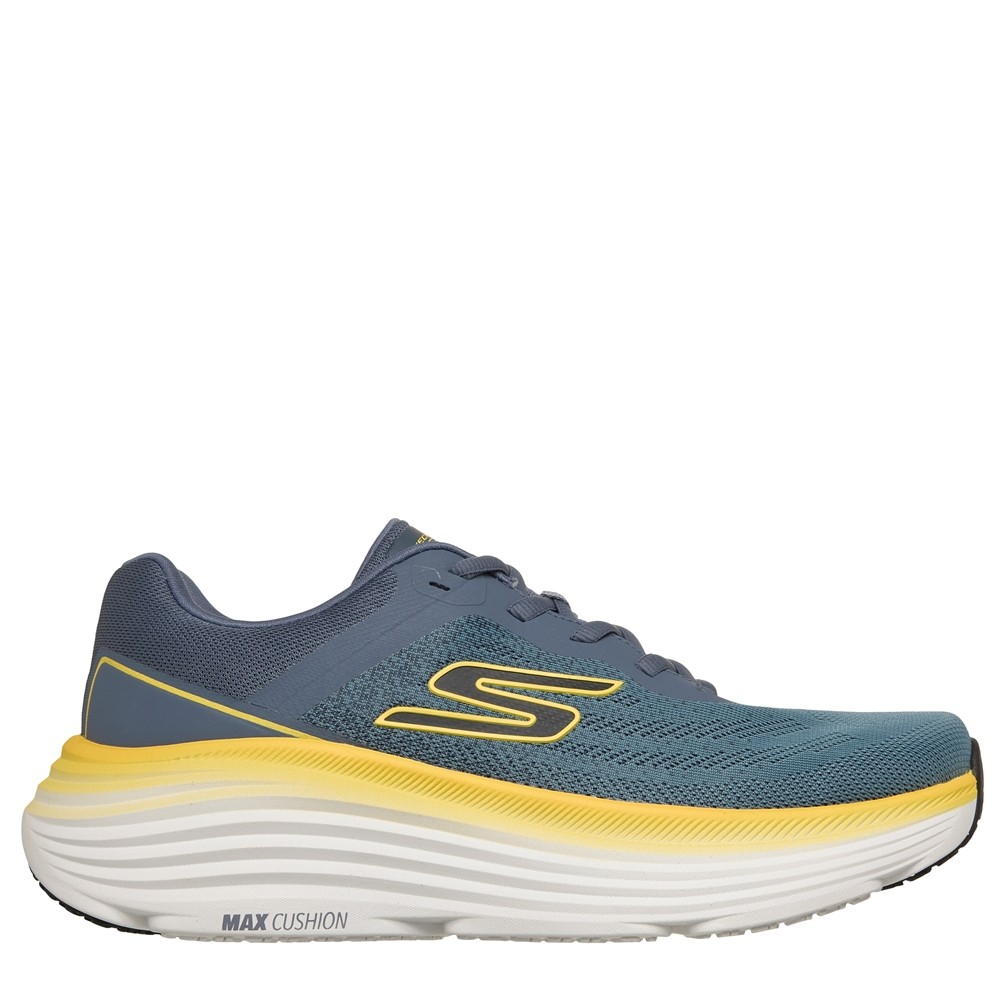 Cómoda  Zapatilla hombre Skechers MAX CUSHIONING ENDEAVOUR malla azul. Plantilla Skechers Air-Cooled Goga Mat y media suela ULTRA GO® amortiguadora, cómoda todo el día. Altura Tacón bajo (1-3 cm) Referencia 220609-SLT