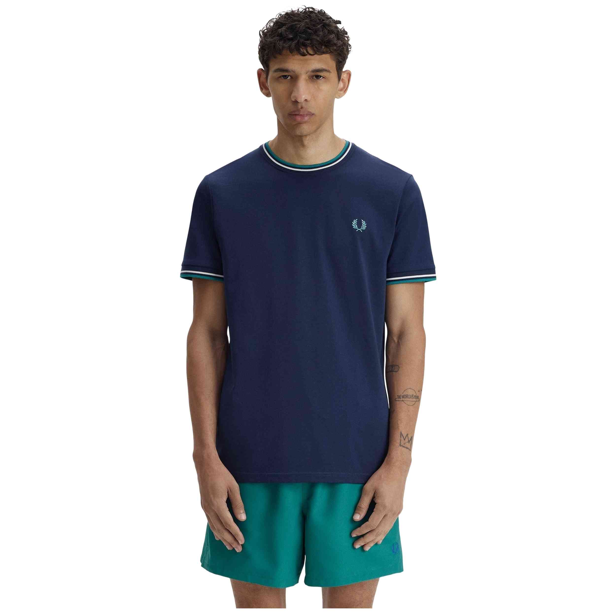 Camiseta De Manga Corta Fred Perry modelo The Fred Perry Shirt para Hombre en color Azul