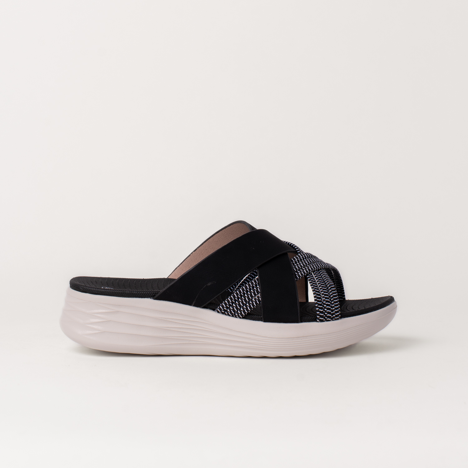 Mysoft 25M363 Sandalias planas de mujer empeine entrelazado
