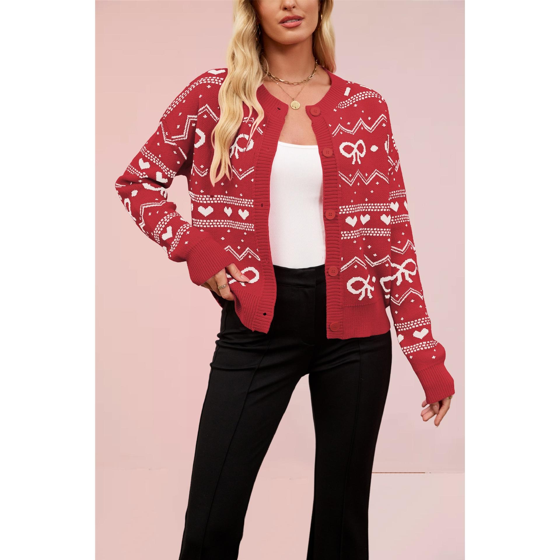 TK Cárdigan de punto con forma de corazón para mujer, otoño/invierno