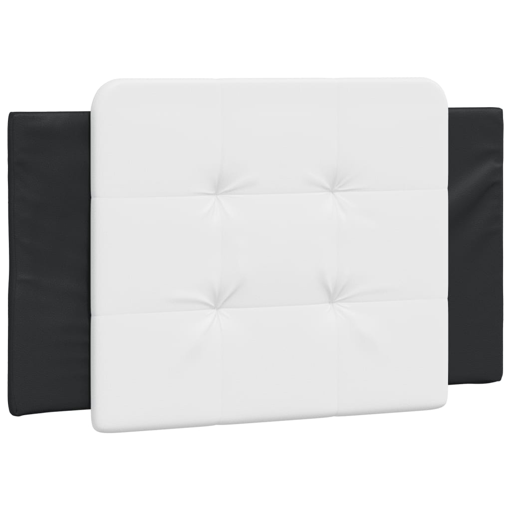 vidaXL Cabecero de cama acolchado Zadar cuero sintético blanco y negro 90 cm