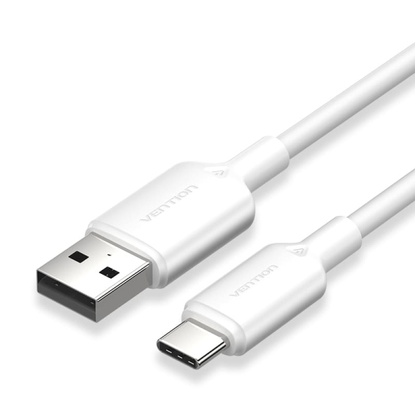 Vention cable usb-c 2.0 a usb-a 3a 60w - 2m - pvc - color blanco