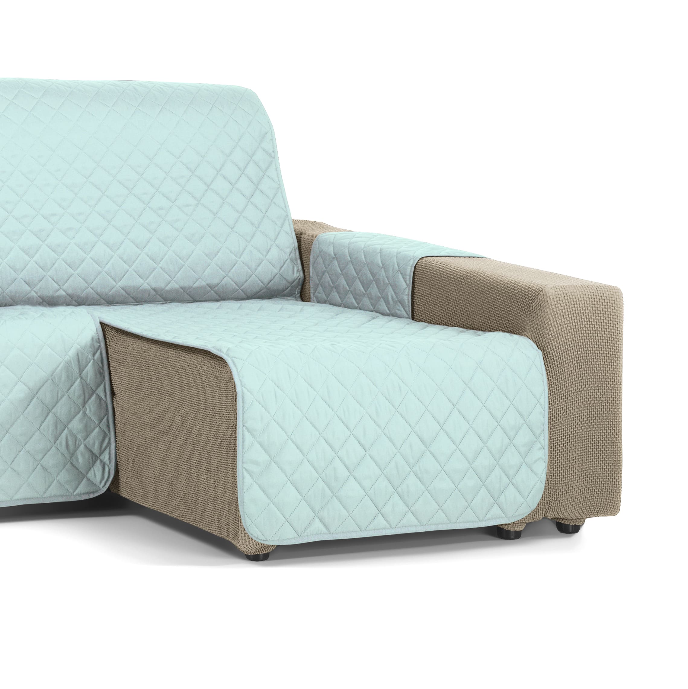 Funda Cubre Protector Sofá Chaise Longue Derecho e Izquierdo - Modelo Nina Reversible - Chaise Longue Izquierdo y Derecha - Fabricado en España - S&T Sofa Covers