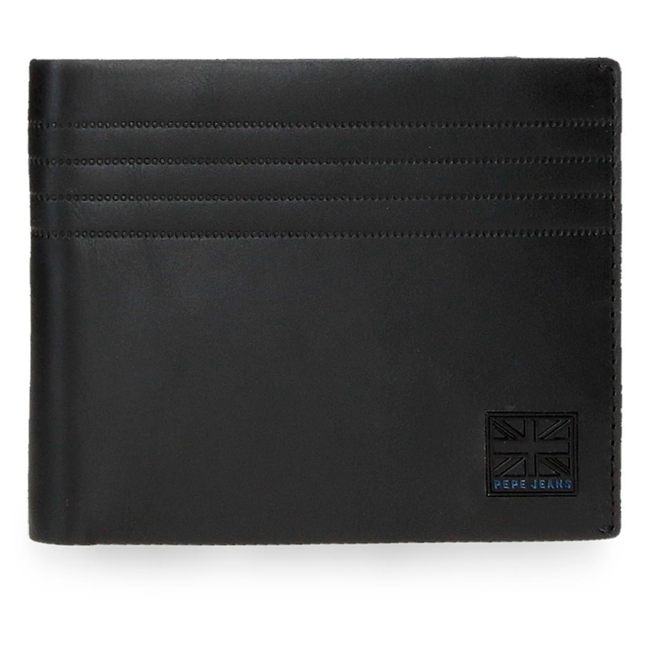 Billetero Pepe Jeans Hudson en Piel Auténtica con Protección RFID, Diseño Compacto para Hombre