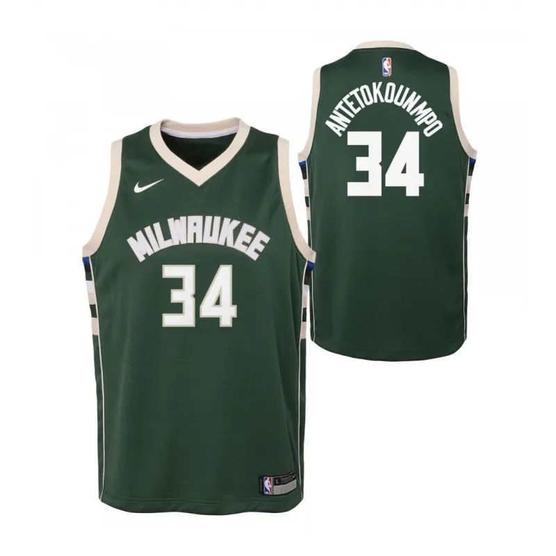 Camiseta Giannis Antetokounmpo Milwaukee Bucks Junior Nike Swingman