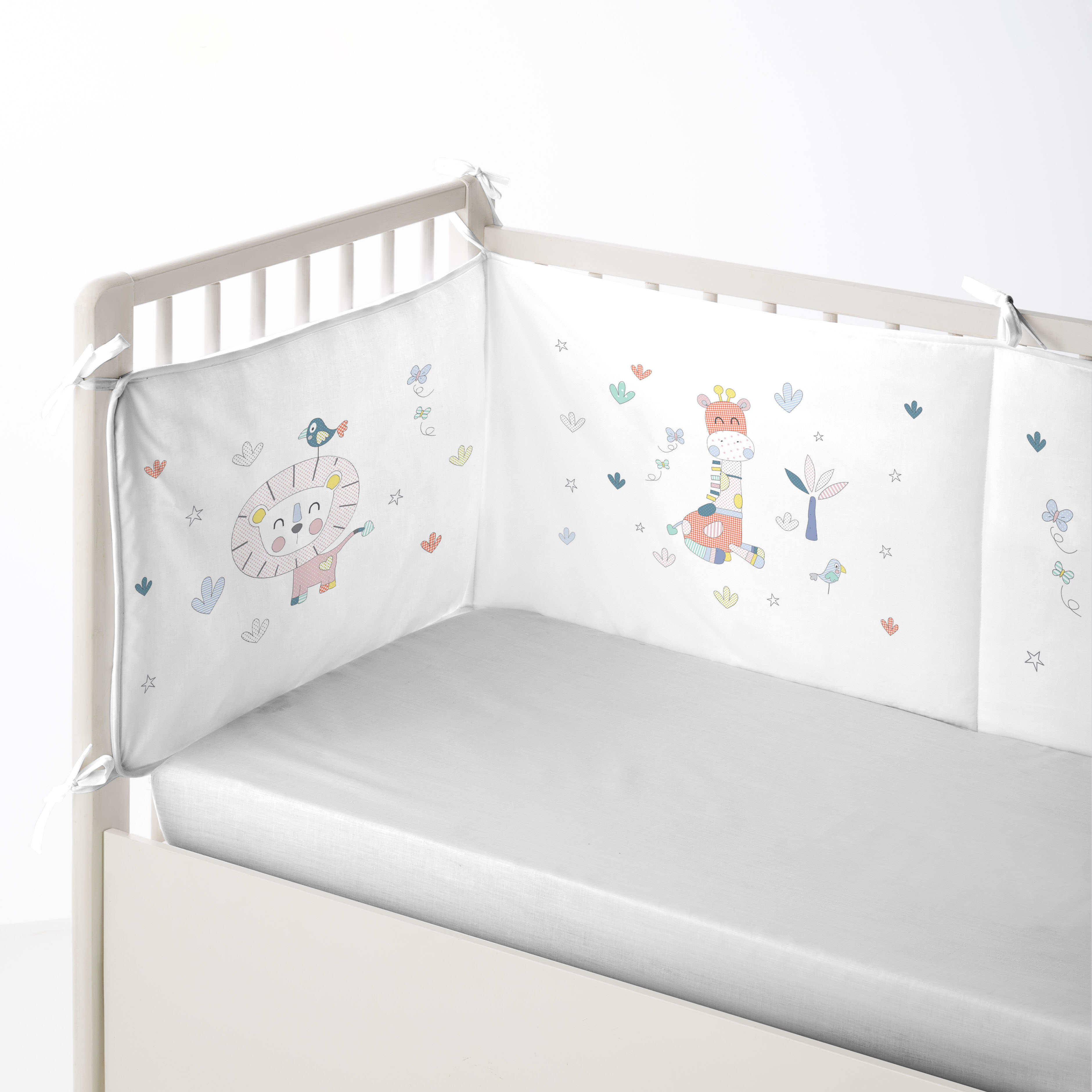 COOL KIDS - Protector de Cuna - 100% Algodón Extrasuave - 9 Modelos - 60x60x60+40 cm - Fabricado en España