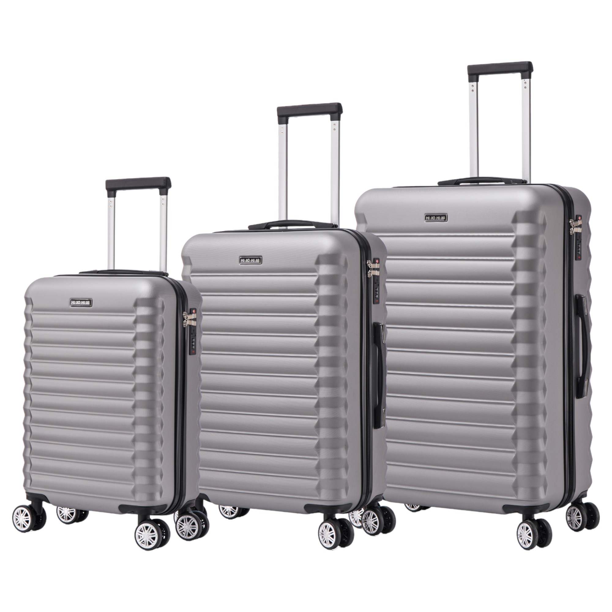 Conjunto de Maletas de Viaje Elegantes: Carcasa Ligera de ABS, Cerradura Numérica, 4 Ruedas Giratorias 360°, Asa Telescópica de Aluminio Juego de Maletas Set Trolley Maleta Cabina ( 7599-6649 M003 8008 6089 FS)