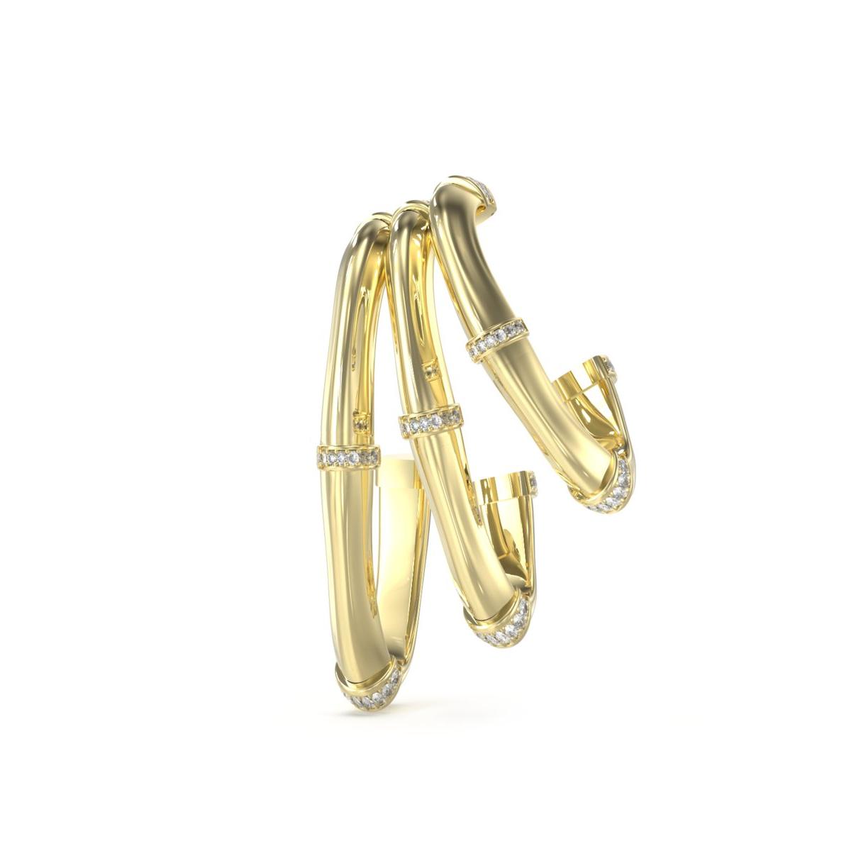 Guess Pendientes Mujer Bamboo De Acero Dorado Jube05169jwygt-u