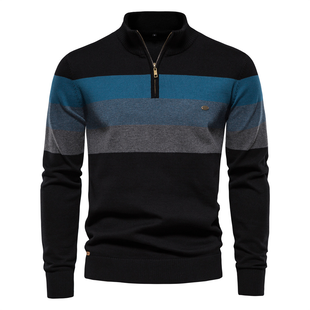 TK Suéter de punto de cuello alto con pecho abierto para hombre, ideal para otoño/invierno.