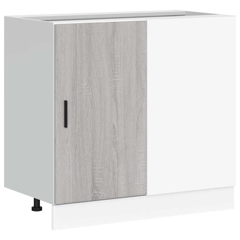 vidaXL Mueble bajo  de cocina  para fregadero "Lyon" de madera de ingeniería Sonoma gris